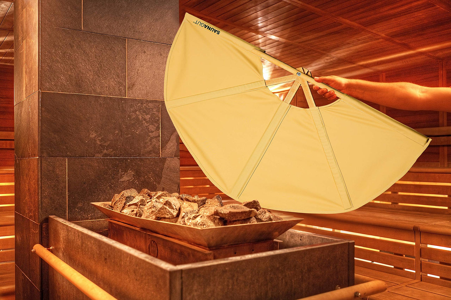Aufgussfächer für Sauna, STANDARD Hellbraun