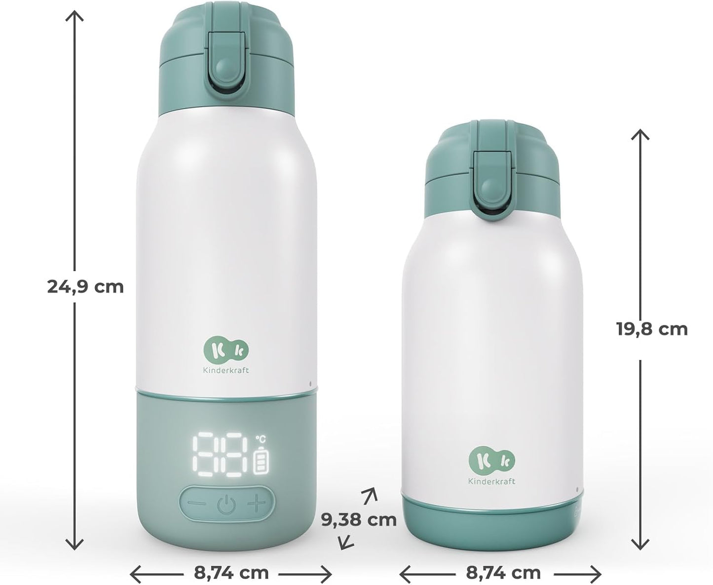 Mobiler 2-in-1 Flaschenwärmer mit Thermoskanne, Grey