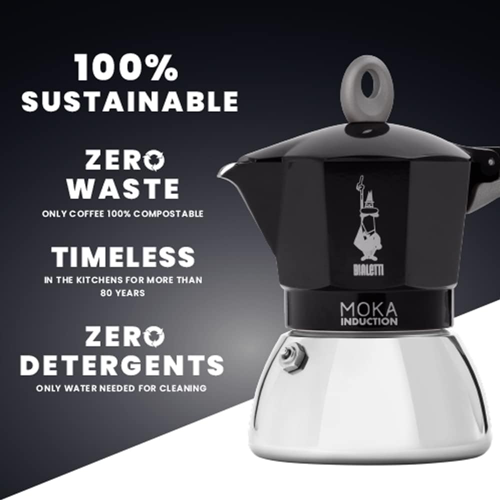 Moka-Kanne, 2 Tassen New Moka Induction Schwarz