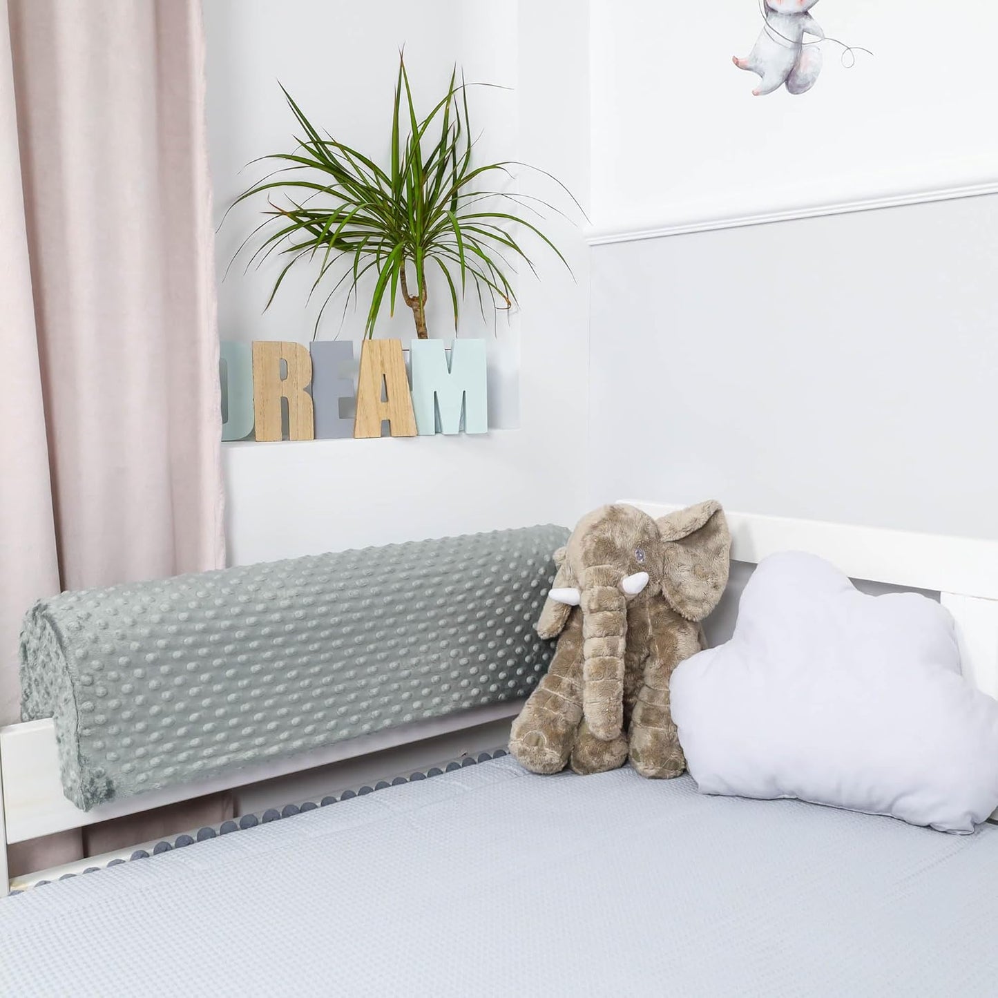 Bettkantenschutz für Kinderbetten, Grau 80 cm
