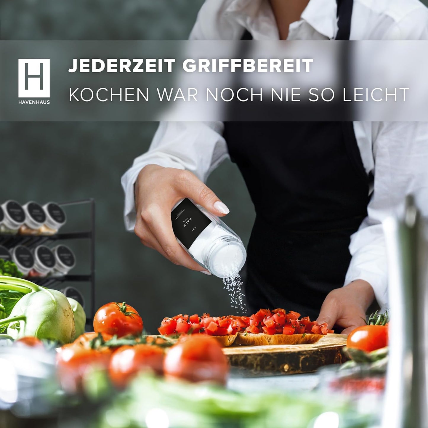 24er-Pack Gewürzgläser Set inkl. Zubehörset, 24 Gewürzgläser Aluminium