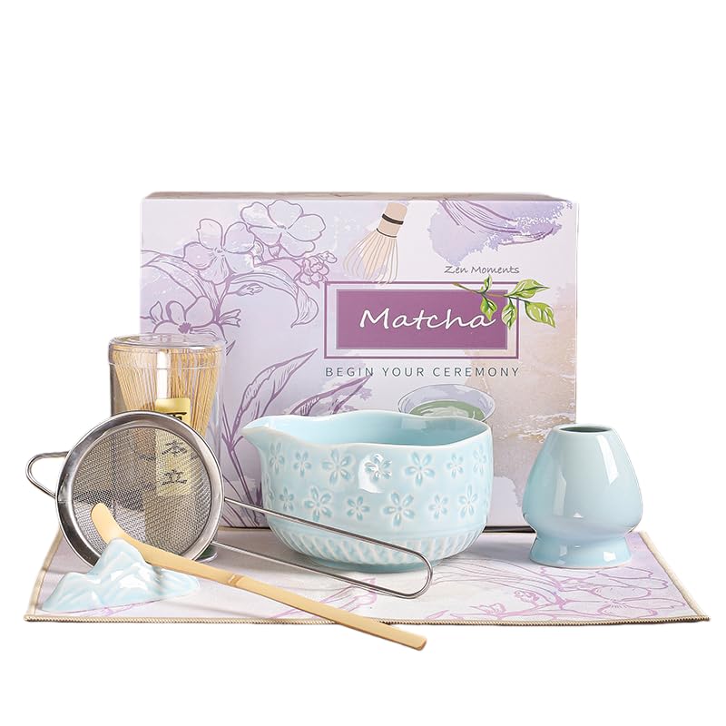 7-teiliges Matcha-Tee-Set, Blau