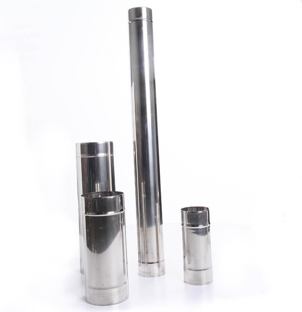 Edelstahl Ofenrohr-Set (120mm, 1000mm), 120mm Rohr 1000mm