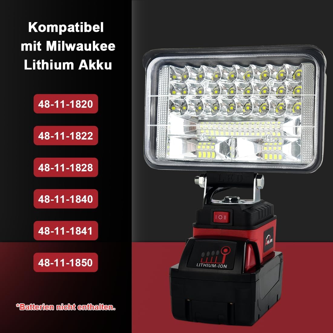 Akku-Lampe, 5 zoll mit USB