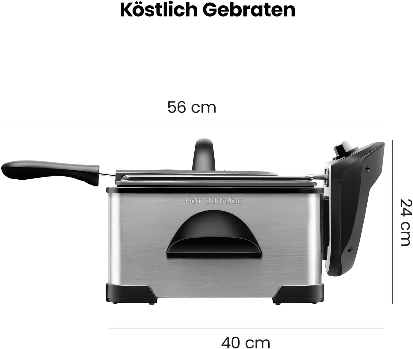 Fritteuse, 4,3 Liter Edelstahl