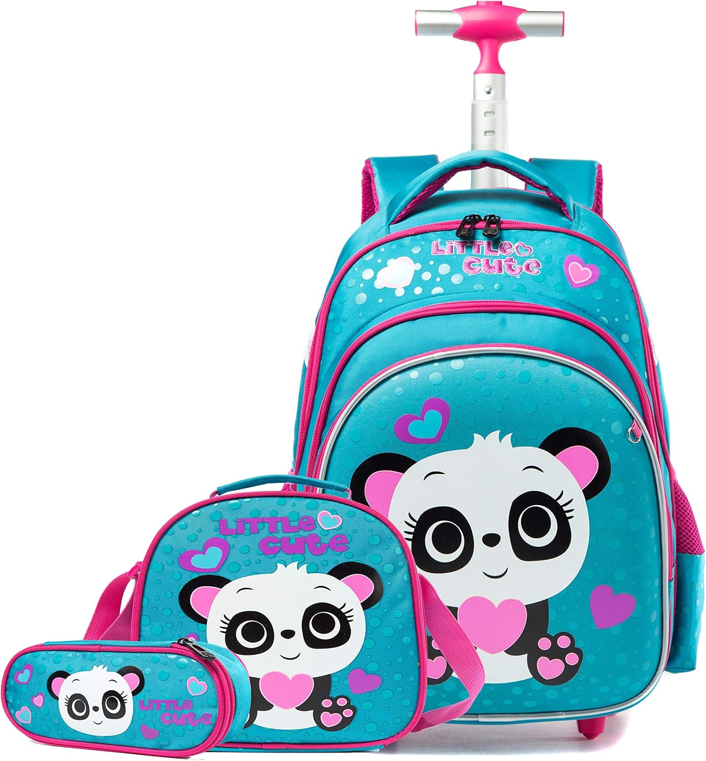 Panda Schulranzen-Trolley mit Rollen für Kinder, B-blau