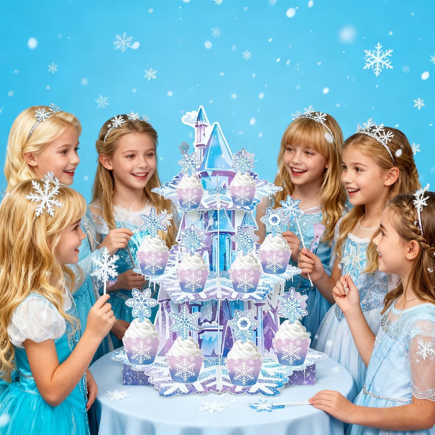 3-stöckiger Cupcakeständer Schneeflocke