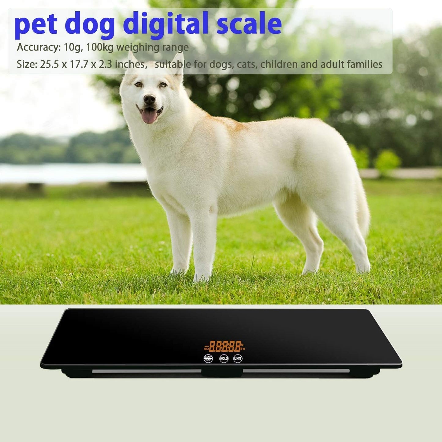 Digitale Tierwaage mit 3 Wiegeeinheiten, max. 220 lbs