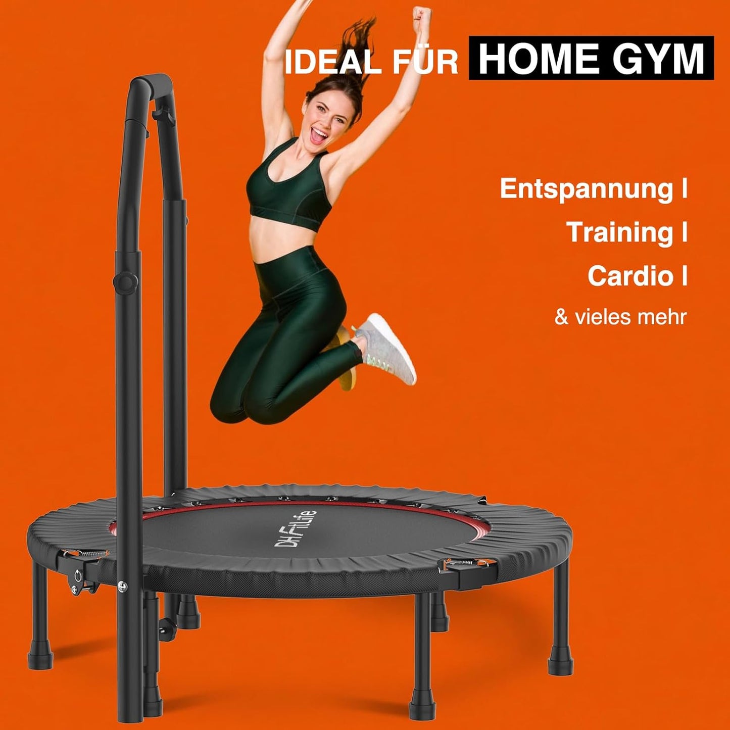 Fitness Indoor Trampolin klappbar mit Handgriff