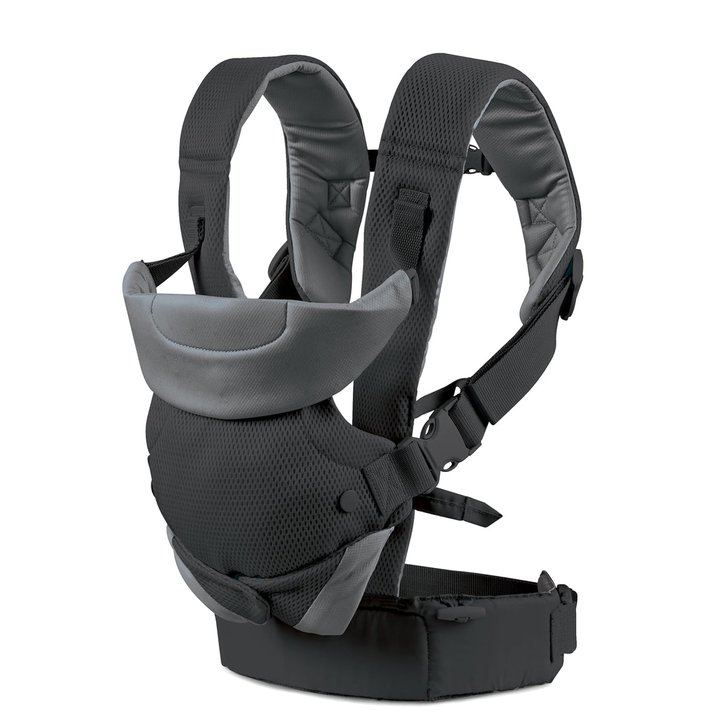 4-in-1 Babytrage mit Lordosenstütze und Kopfstütze, Dark Grey