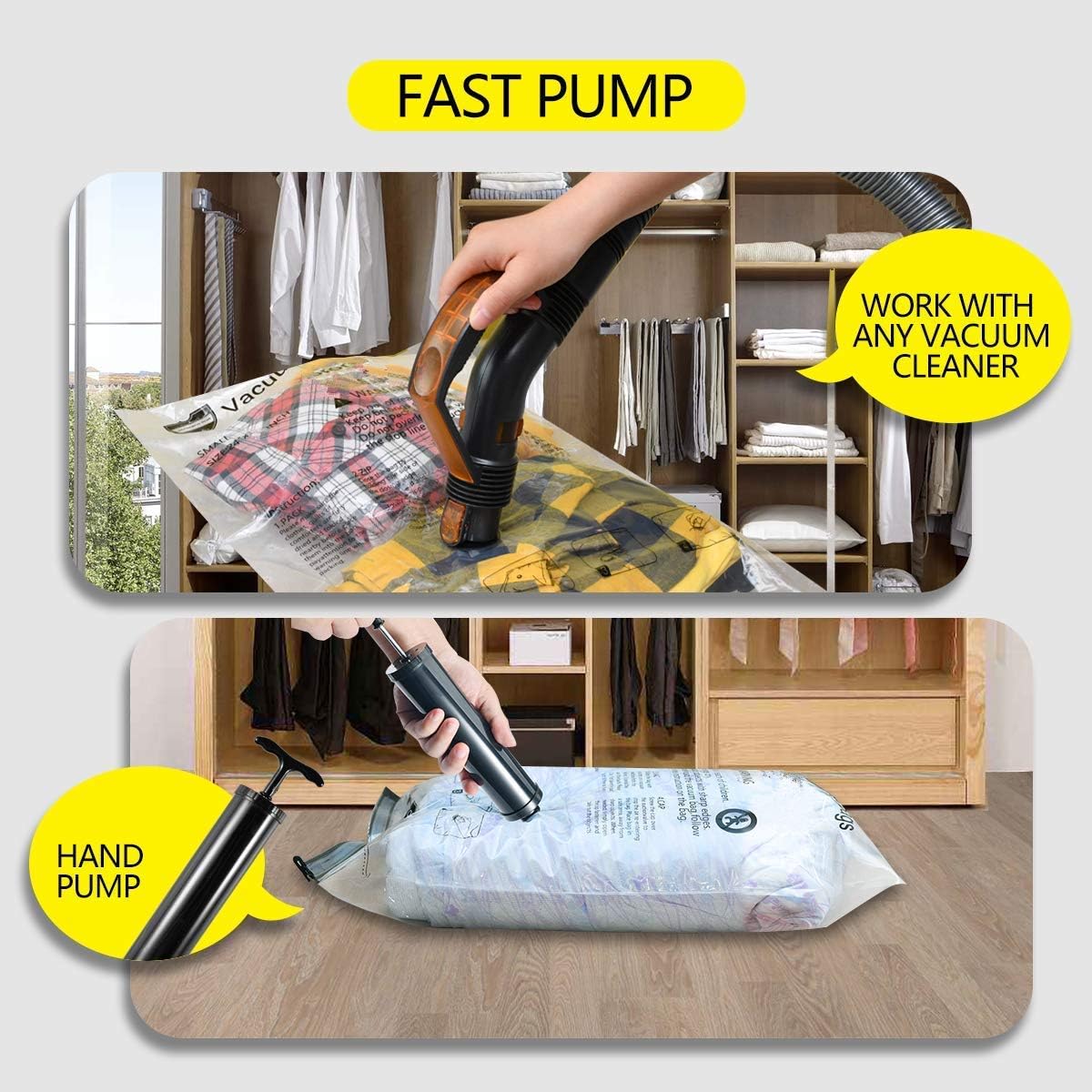 10-teiliges Vakuumbeutel-Set, Grösse Jumbo und Large, 5 Jumbo 5 Large