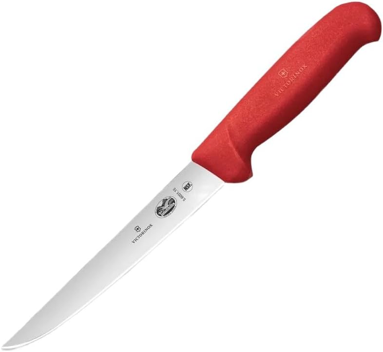 Fibrox Ausbeinmesser, Gerade Klinge – Rot