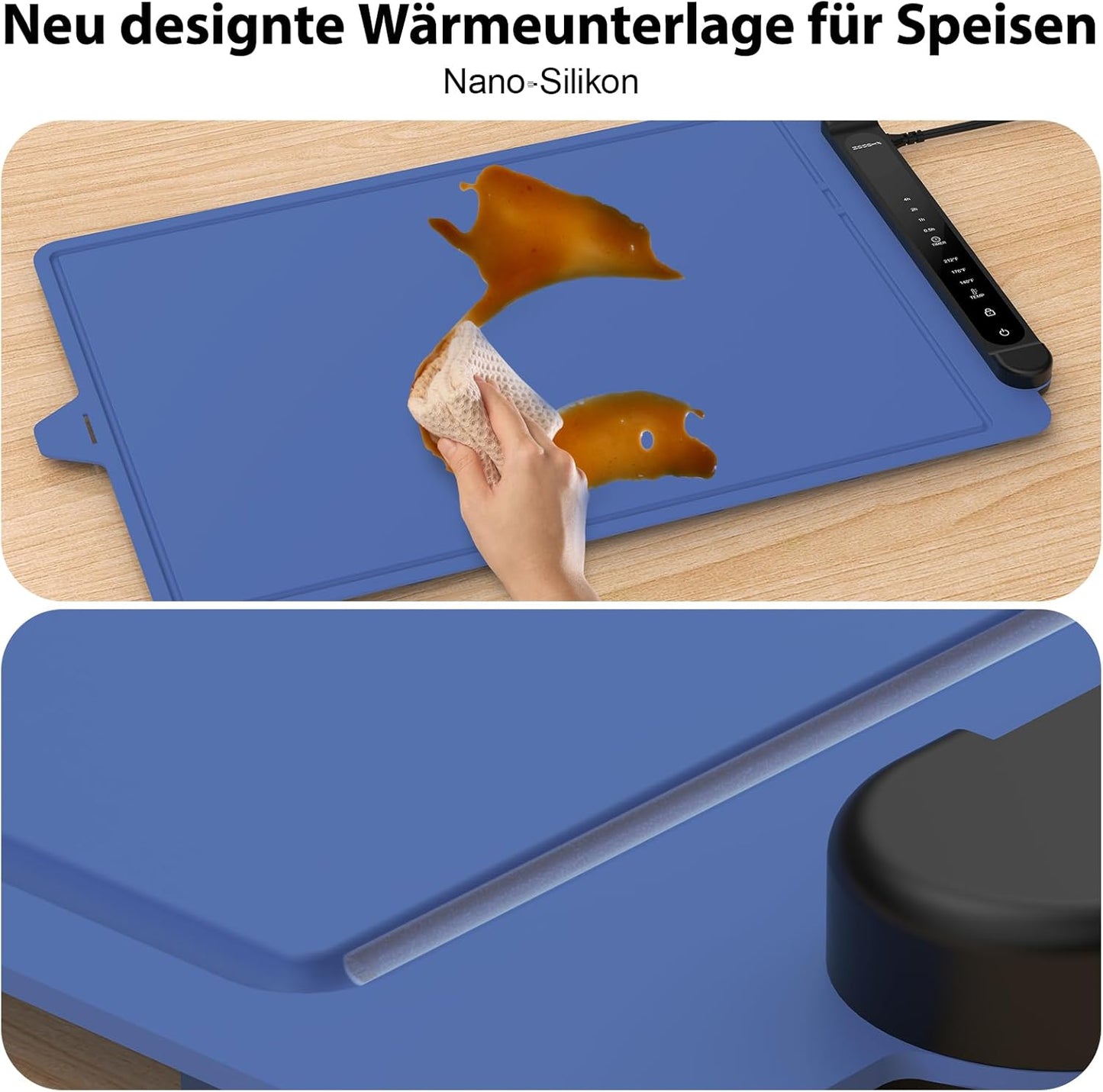 Elektrische Speisen-Warmhalteplatte (60×40 cm), Blau