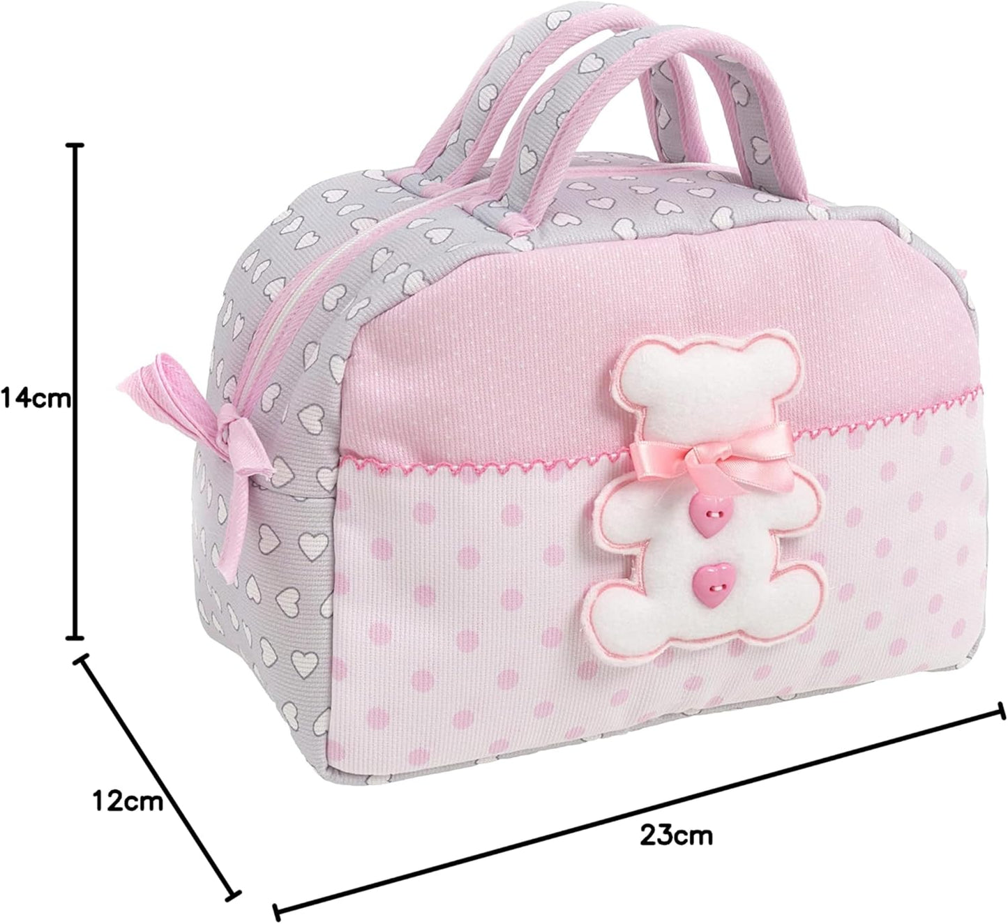 Kosmetikkoffer für Babypflegeprodukte, Grau und Rosa