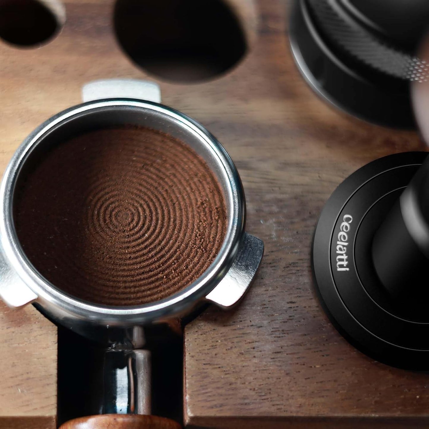 Espresso Tamper für Siebträger, Schwarz / 54mm