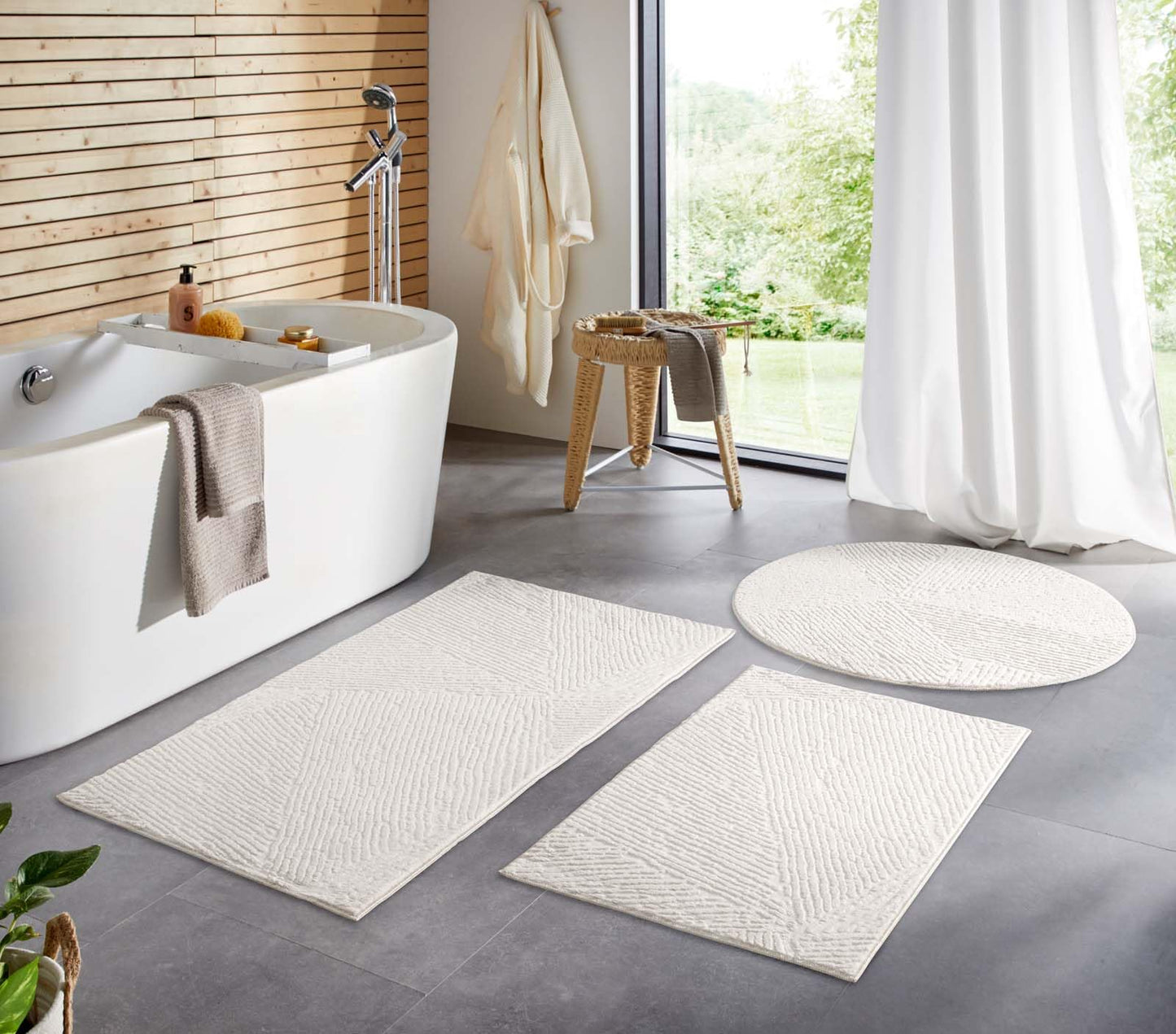 Waschbarer Badvorleger, 80x150 cm, Creme Fresco 80 x 150 cm (Rechteckig)