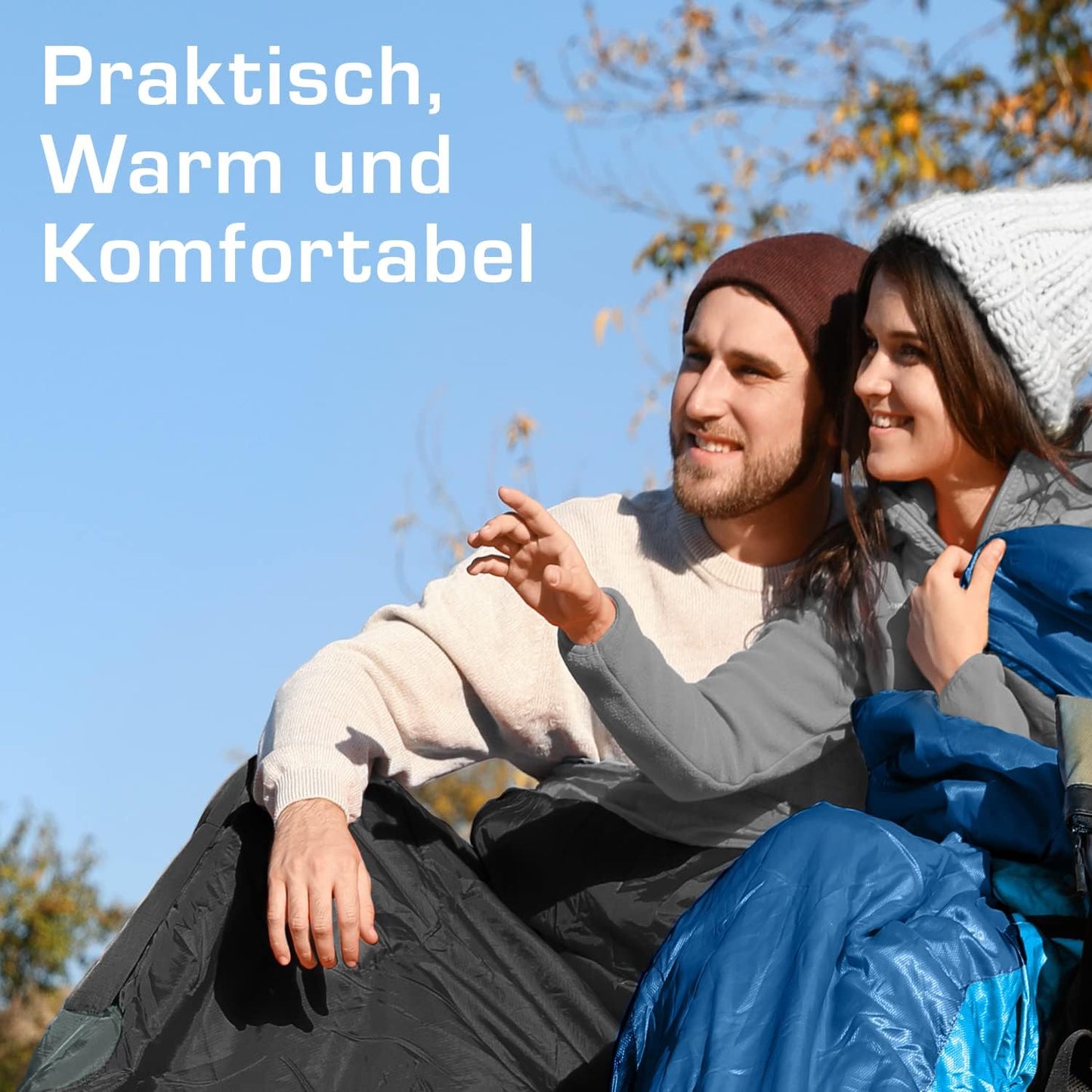 Wasserabweisender Mumienschlafsack, Schwarz