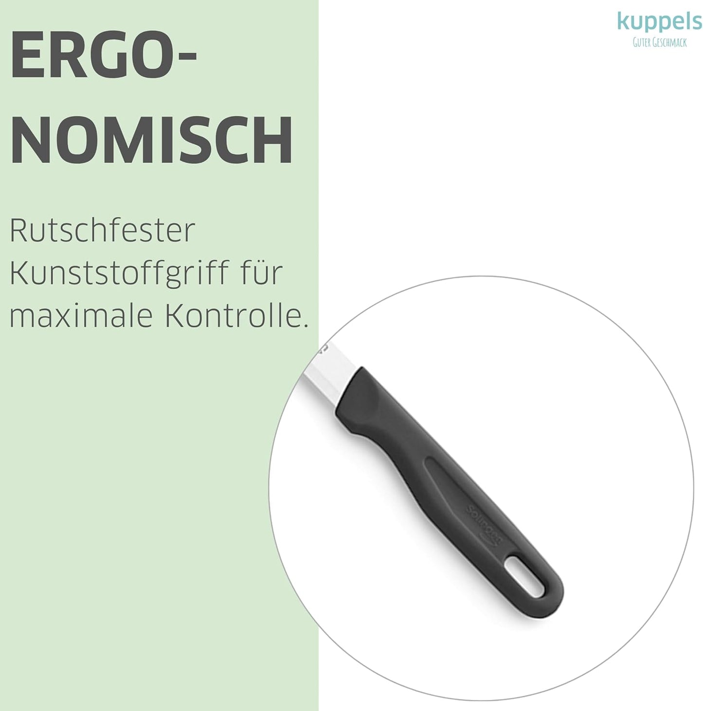 Küchenmesser-Set 9-teilig mit scharfen Klingen, Schwarz Lang