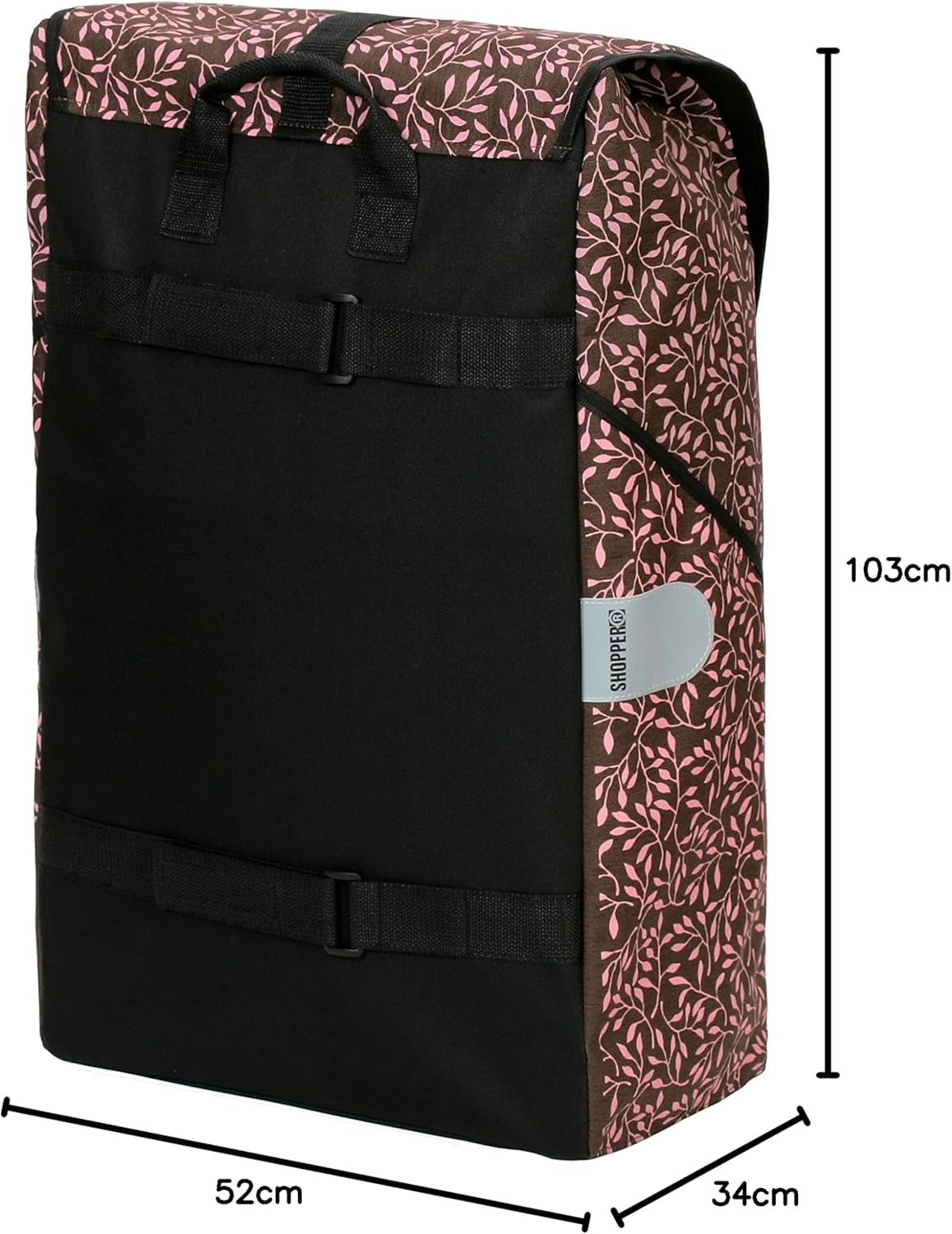 Einkaufstrolley mit Sitz, klappbar, 46L Volumen, Rose