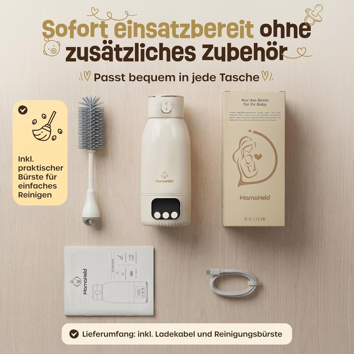 Tragbarer Babyflaschenwärmer