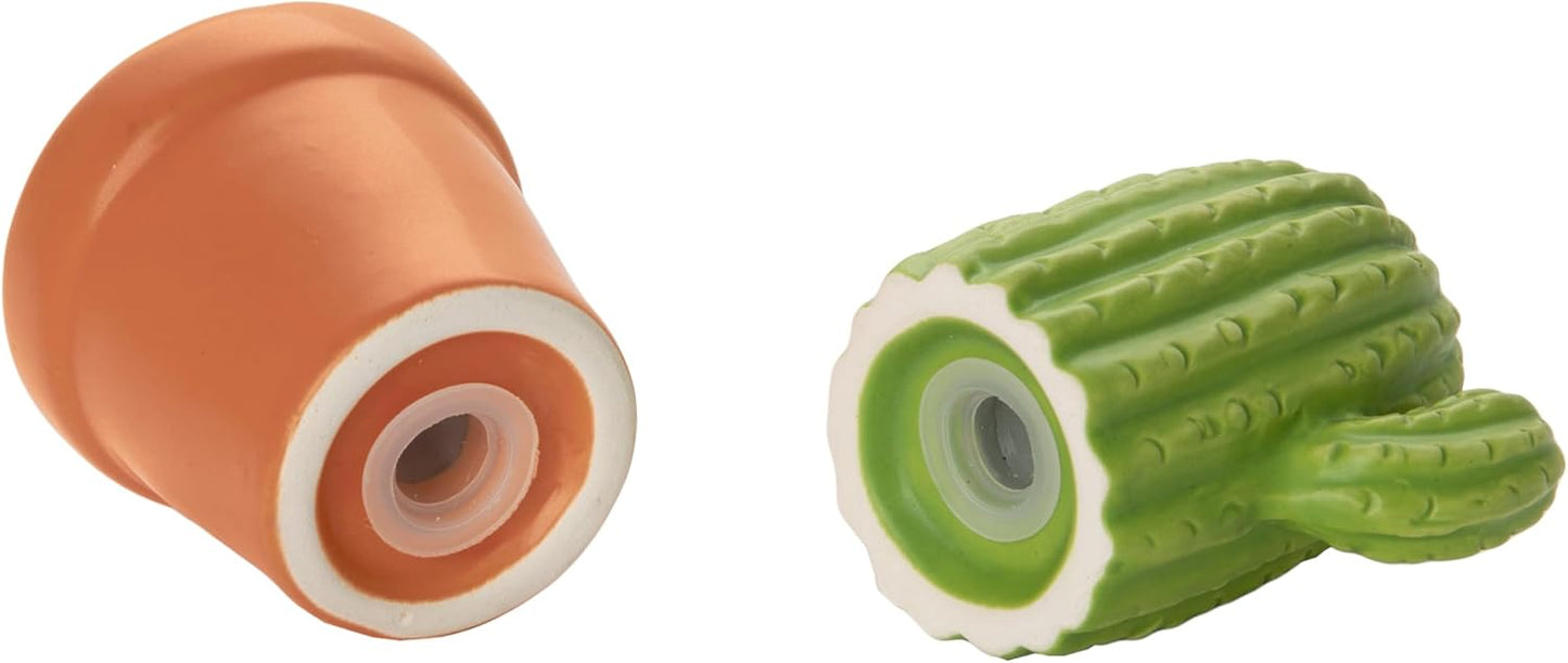 Kaktus Salz- und Pfefferstreuer-Set aus Keramik, Kaktus, Grün