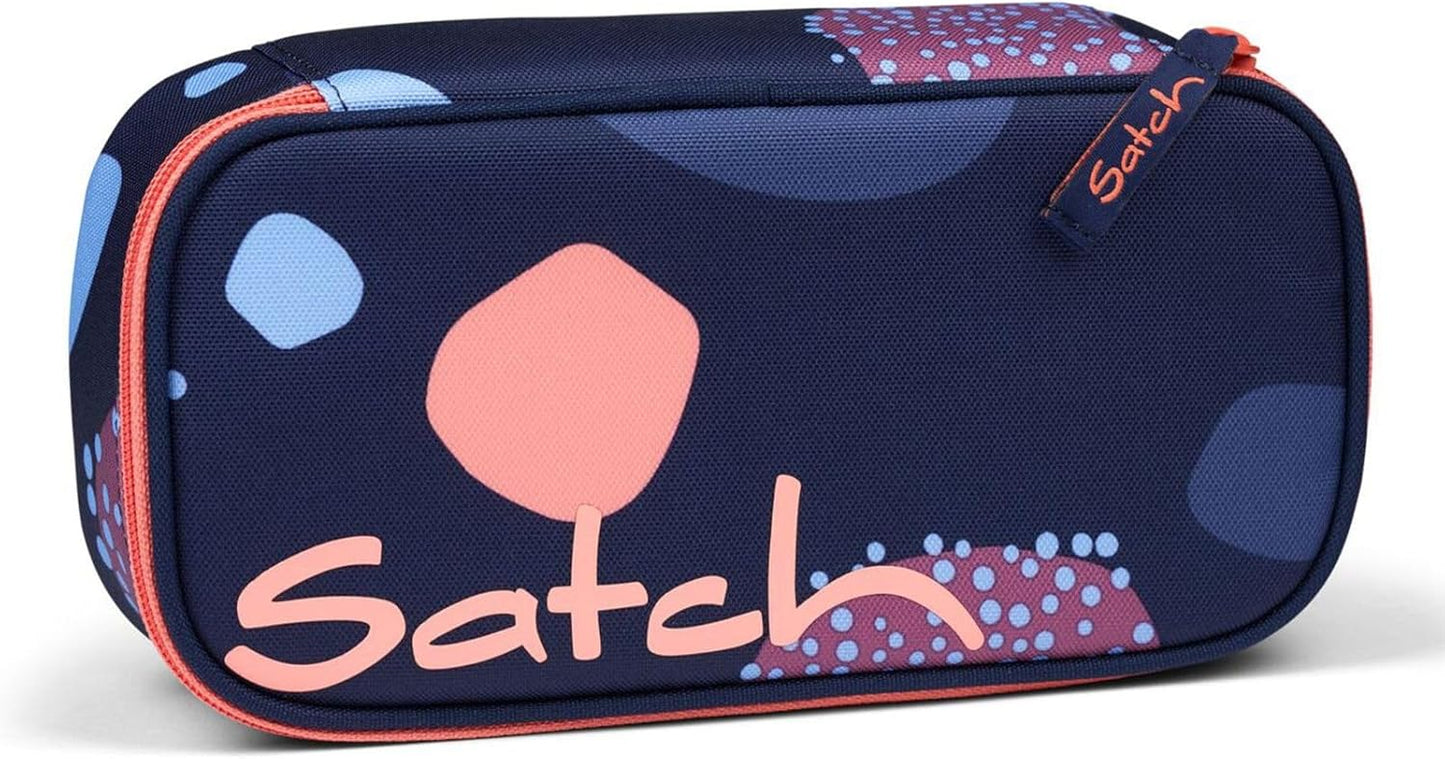 Schlamperbox mit Trennfach und Stiftehalter, Coral Reef - Dunkelblau