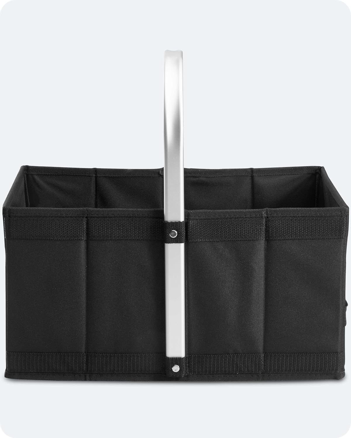 Klappbarer Einkaufskorb-Box mit Alu-Griff, Schwarz