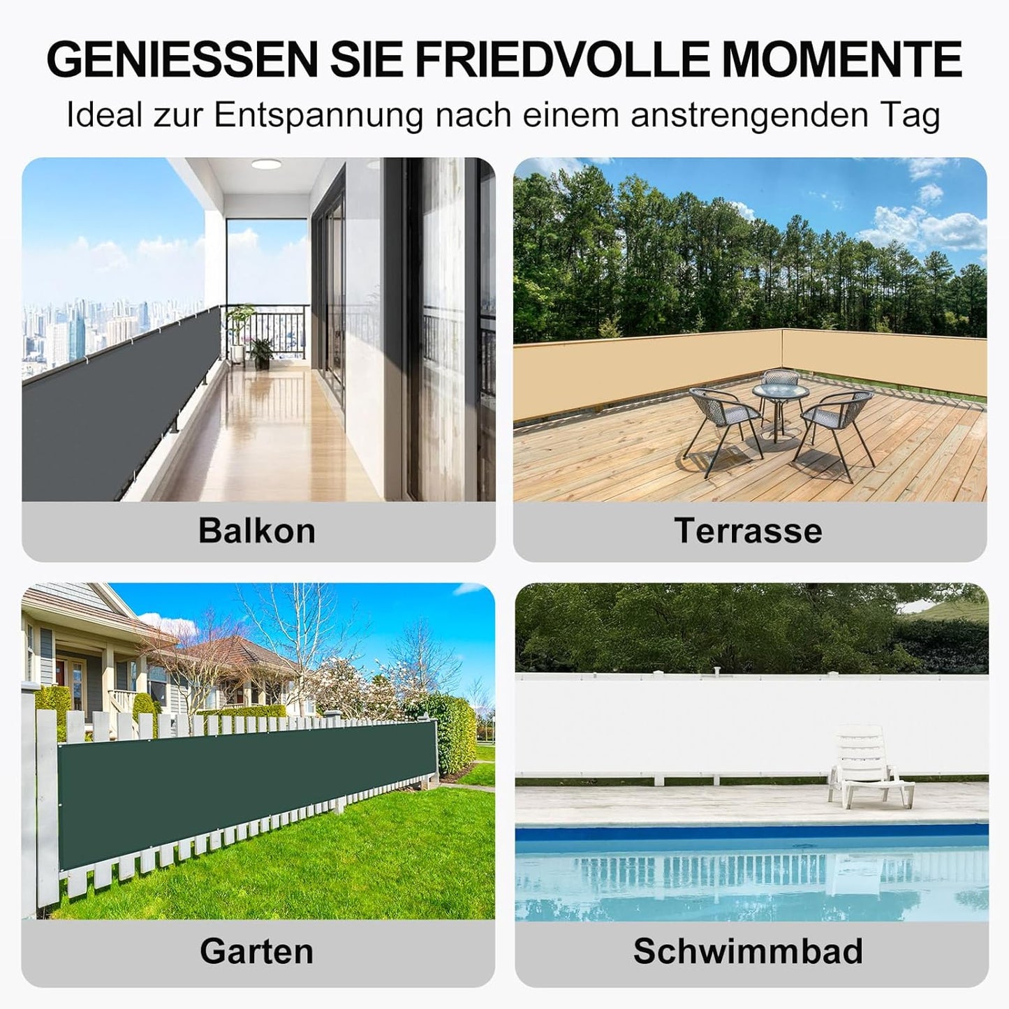 Wetterfester Balkonsichtschutz, 1x6m Anthrazit