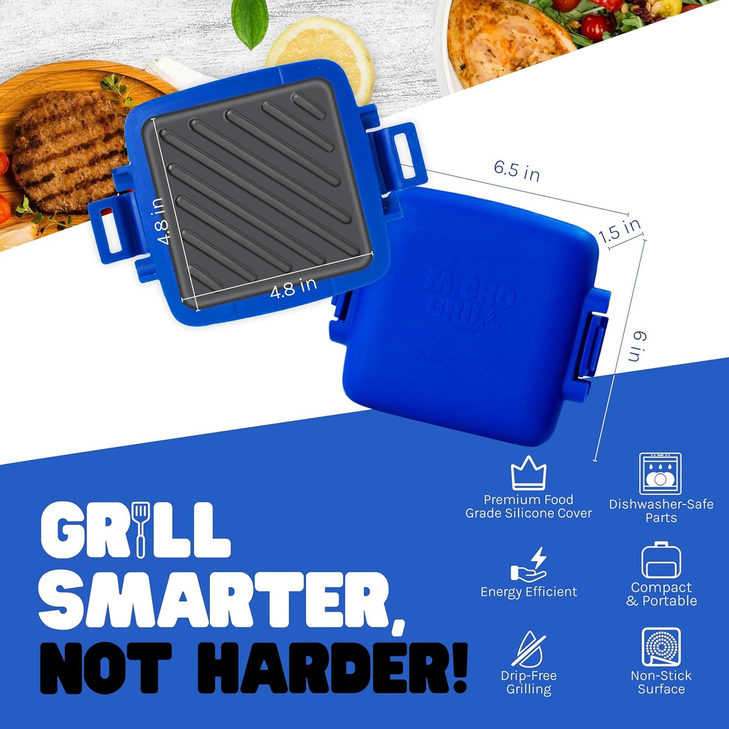 Mikrowellen-Sandwichmaker mit Silikonhülle, Blau Standard