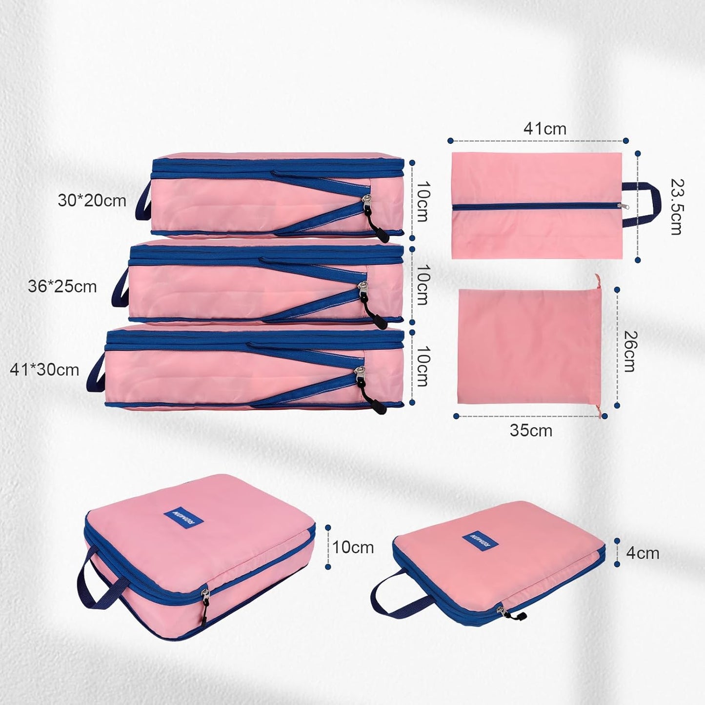Koffer Organizer Kompressions-Set, Grande Rosa