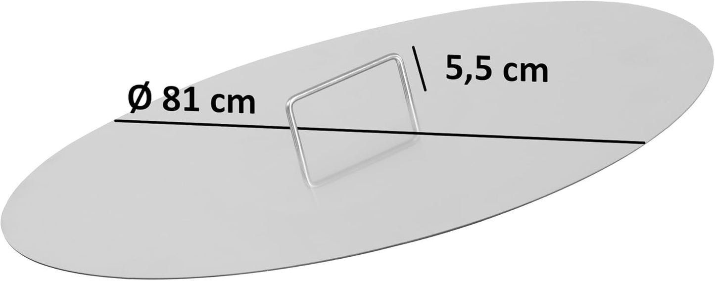 Feuerschalendeckel 80 cm, Edelstahl, nur Deckel Ø 80 cm
