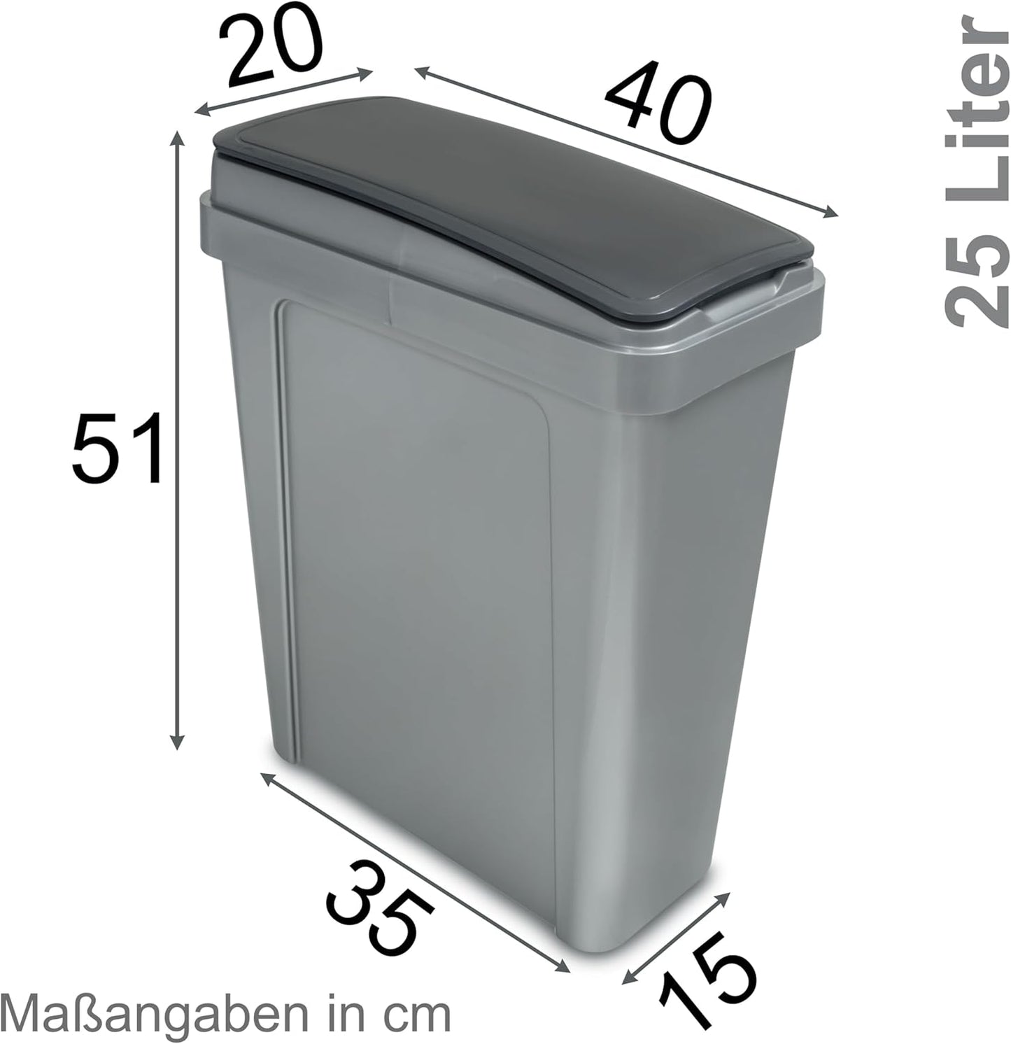 Mülltonne, 25L, Hellgrau 1 Stück