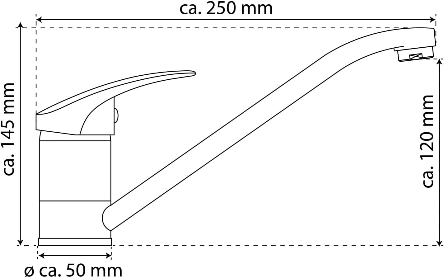Spültischarmatur NI182SMCR, Küchenarmatur Granit schwarz