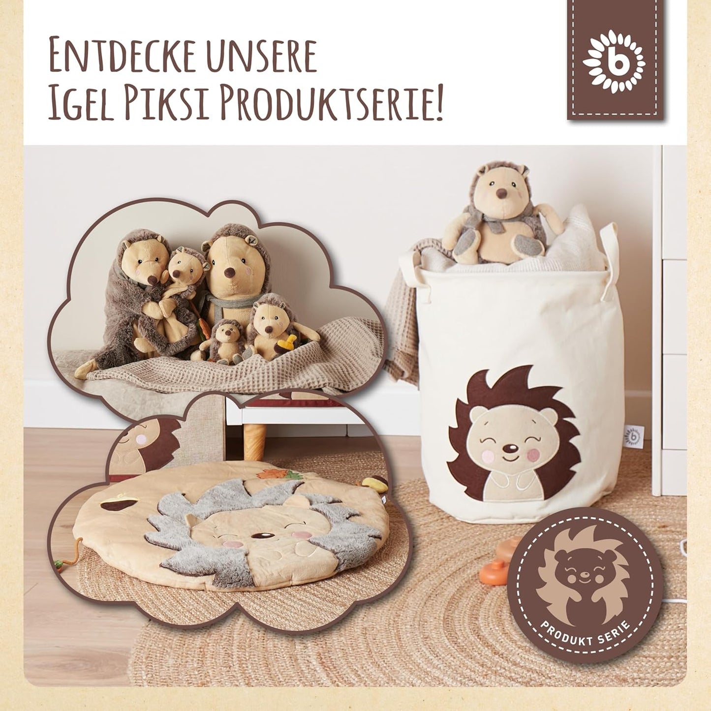 Aufbewahrungsbox Igel Piksi mit Deckel, Igel Piksi
