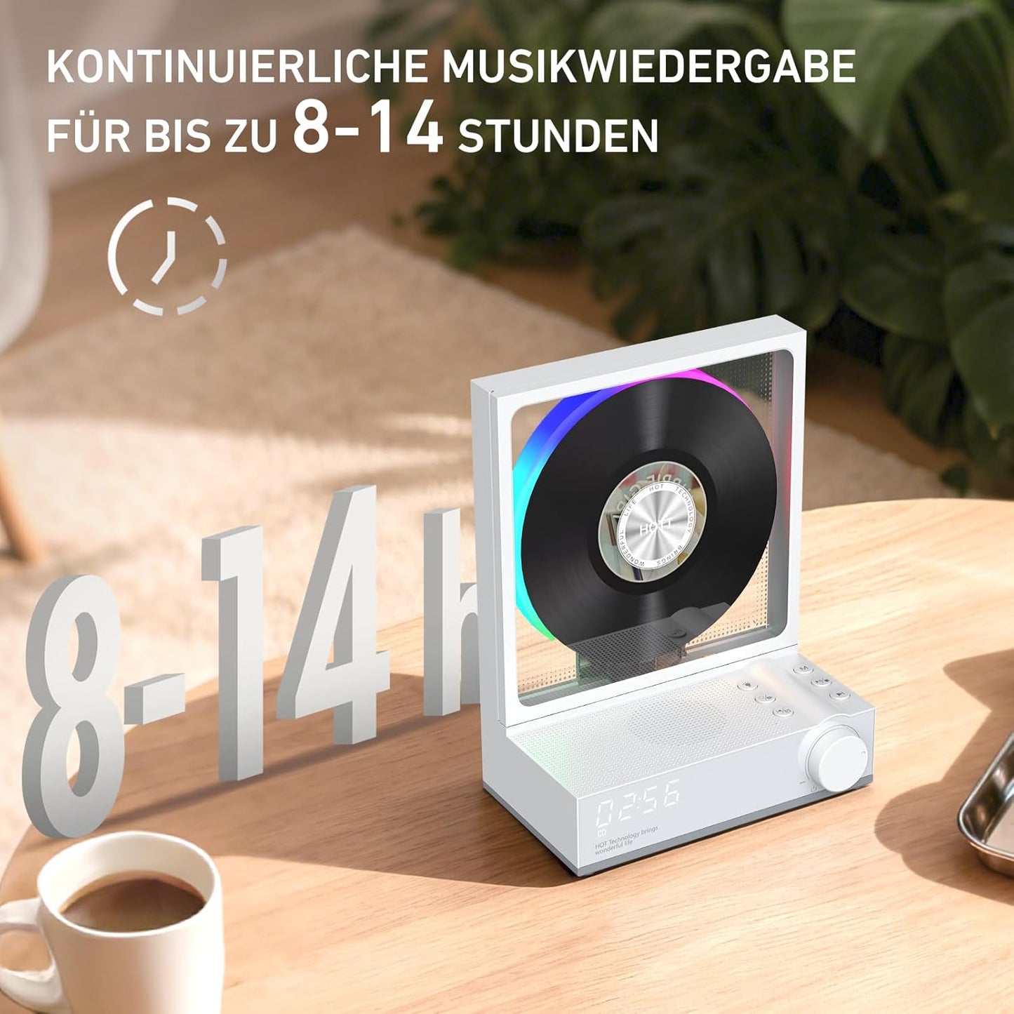 Tragbarer Bluetooth CD-Player mit Fernbedienung, Mit FB Grau