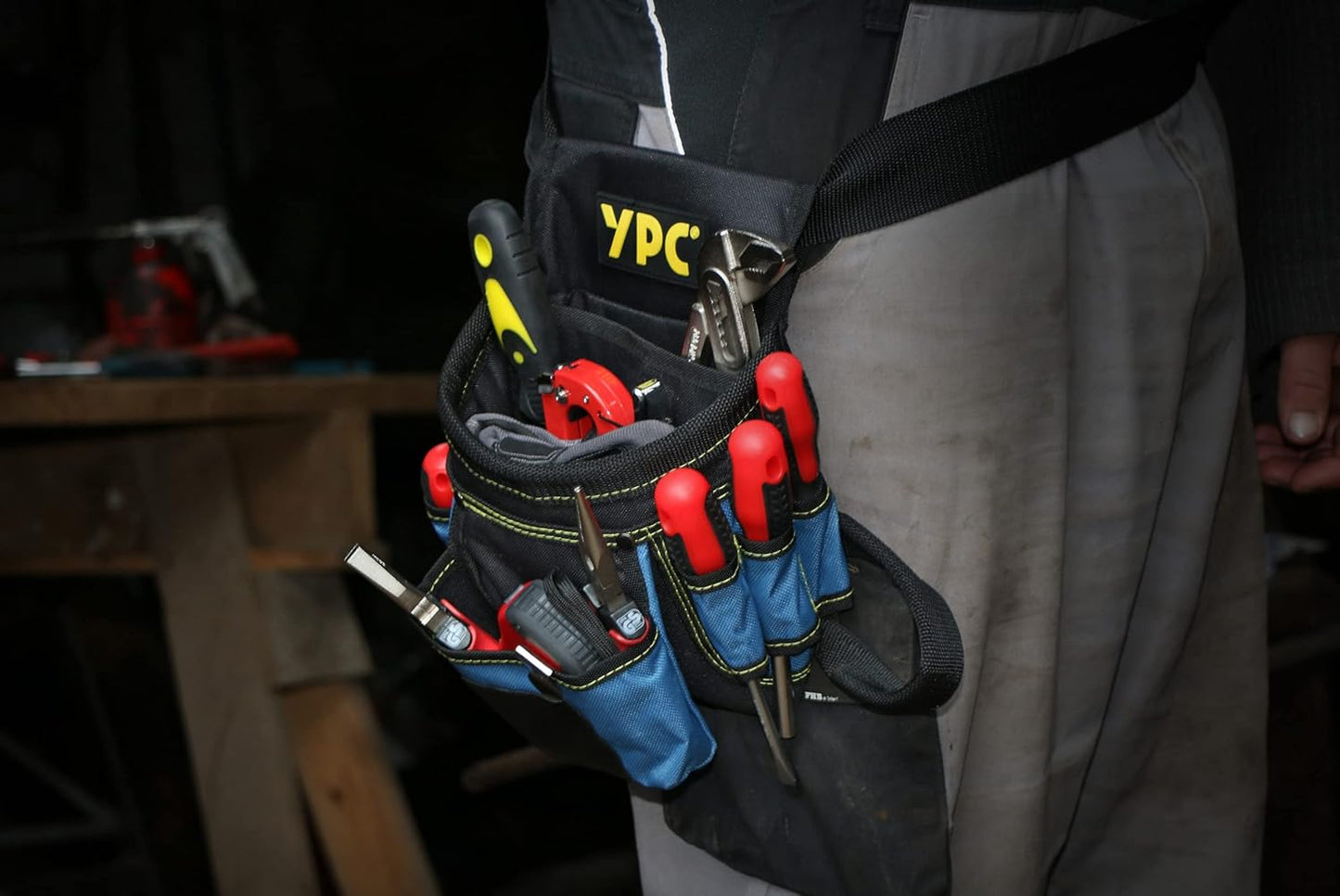 Werkzeug Gürteltasche mit Hammerschlaufe, Blau