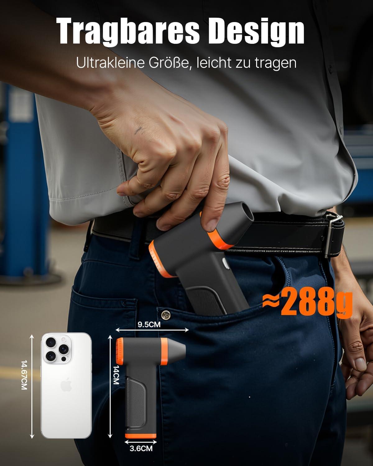 Elektrischer Staubgebläse, kabellos, wiederaufladbar