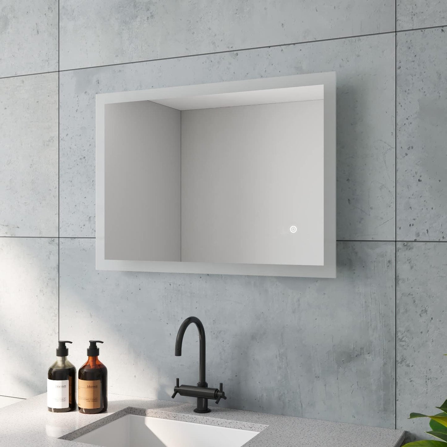 Bourges Badspiegel mit LED-Beleuchtung, 50x70cm Kaltweiß Bourges (Touch, Dimmbar, Heizung)