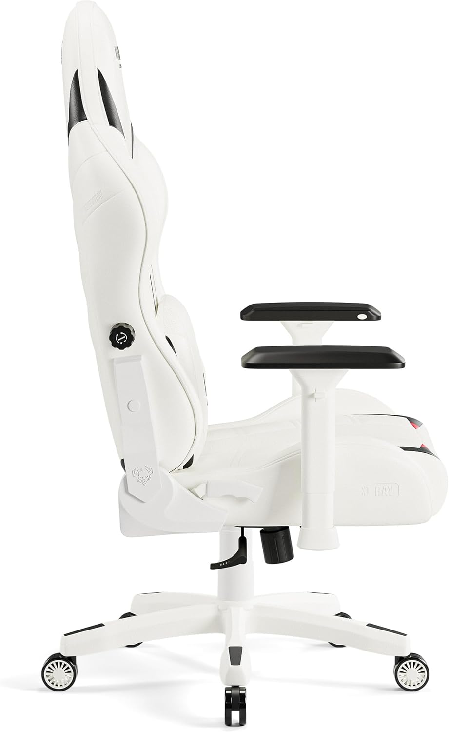 X-Ray Gaming Stuhl mit 4D-Armlehnen & Wippfunktion, Weiss-schwarz Normal (L)