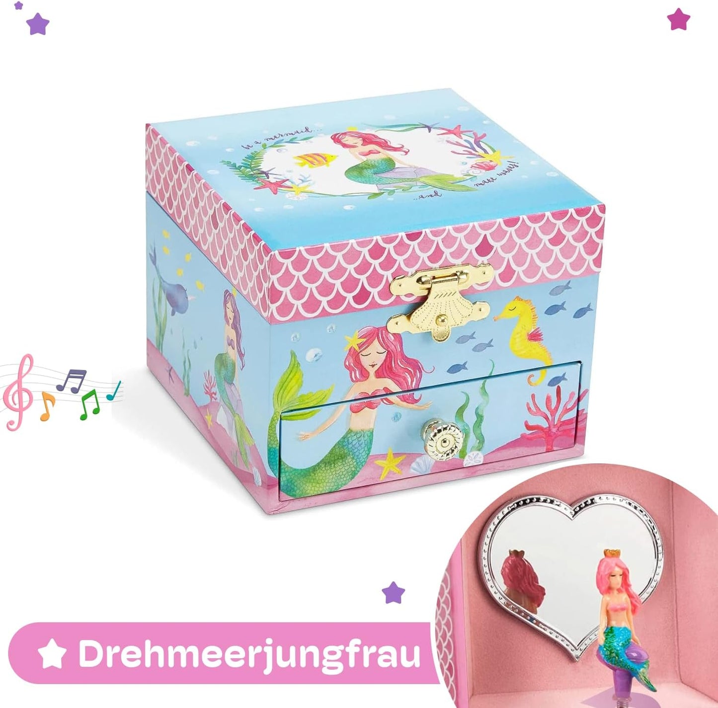 Meerjungfrau Spieluhr, Meerjungfrau Blau und Rosa
