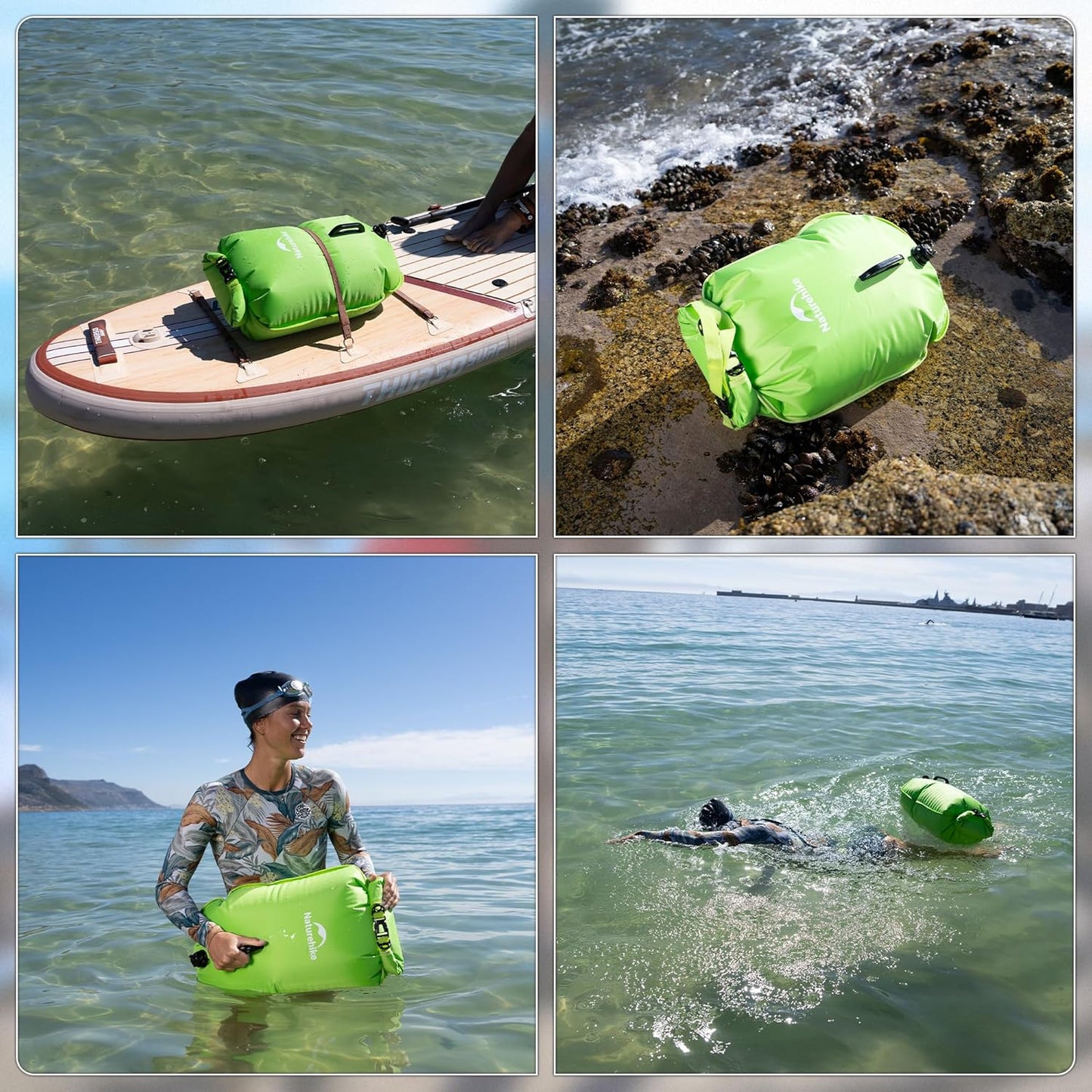 Schwimmboje mit Trockensack, 25 Liter, Grün/25l