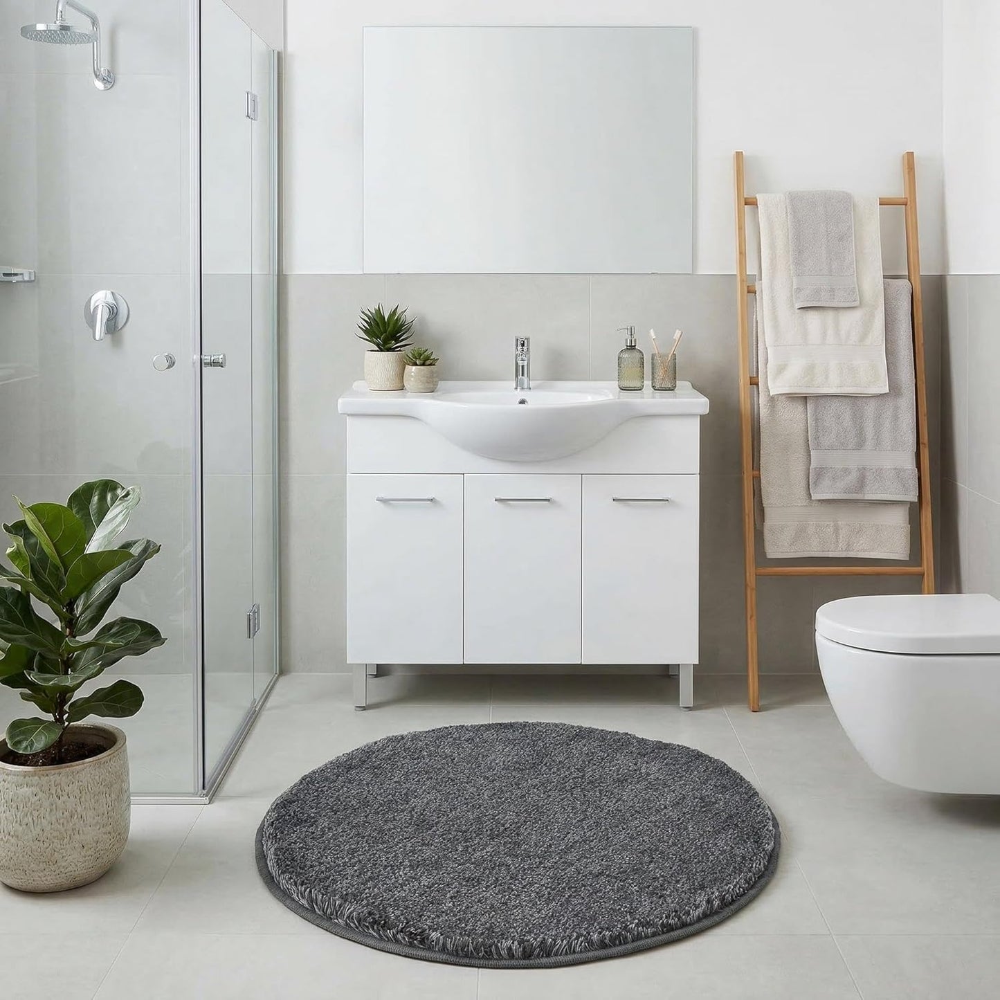 Badteppich Relax rund 100 cm, Anthrazit 100 cm (Rund)