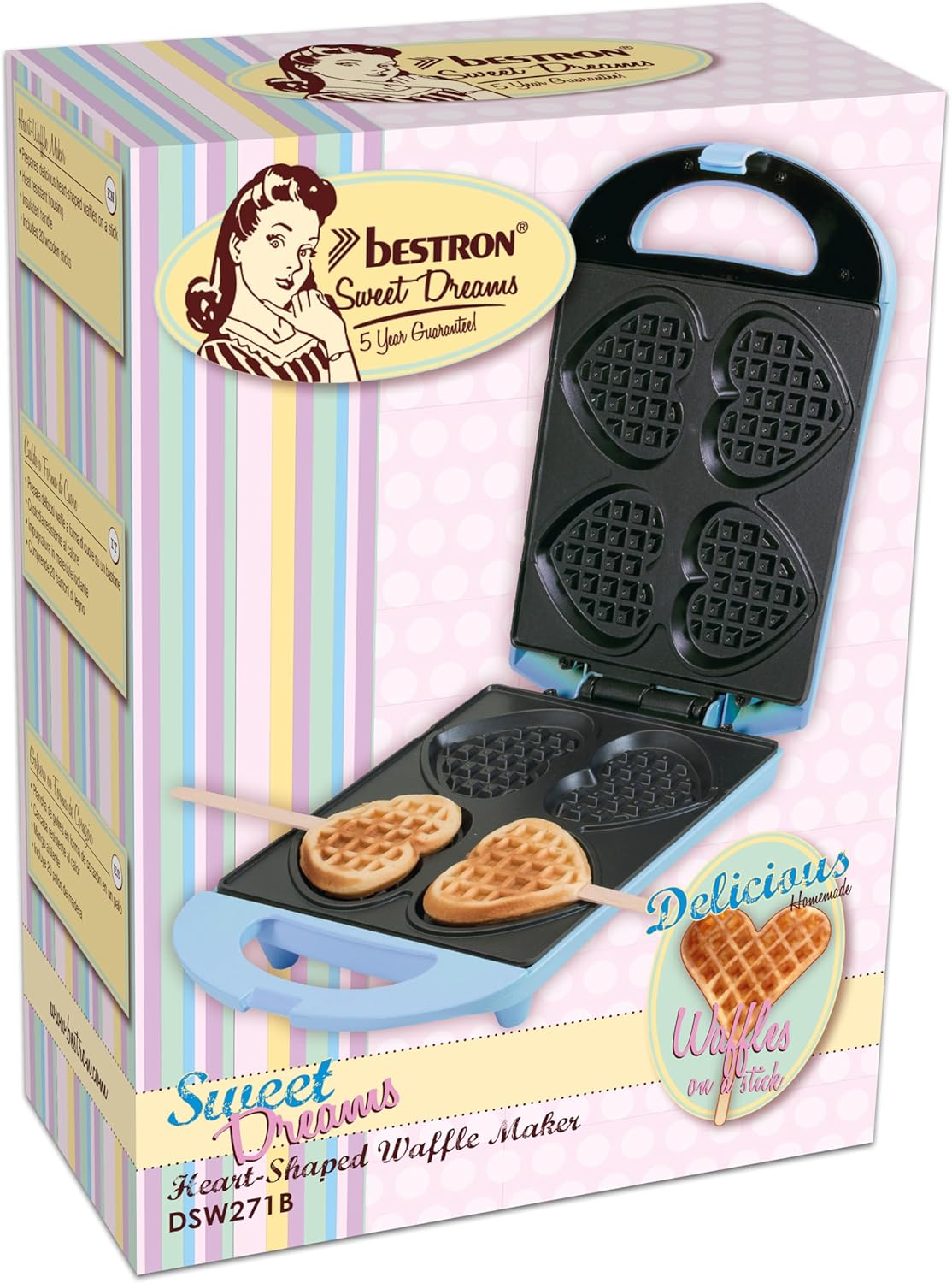 Herzform-Waffelmaker, Blau