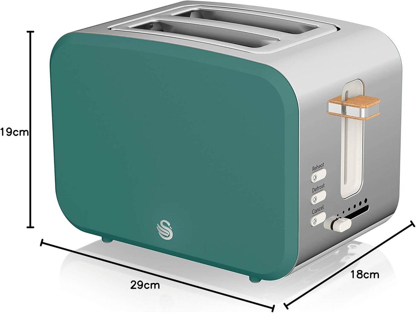 Breitschlitz-Toaster mit 6 Bräunungsstufen, Grün, Matt