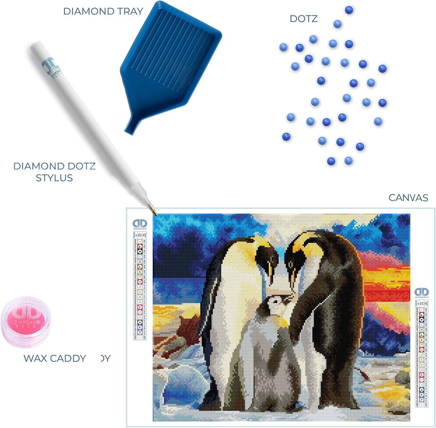 Diamond-Painting-Set Pinguin Familie
