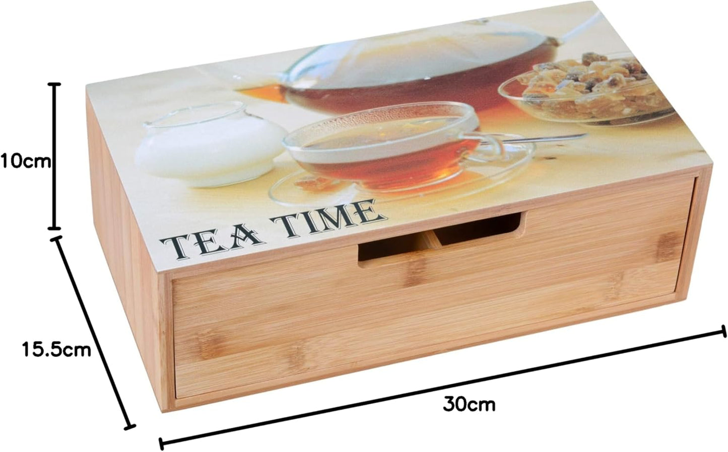Teebox mit 4 Fächern, Mittel - 4 Fächer, Bambus