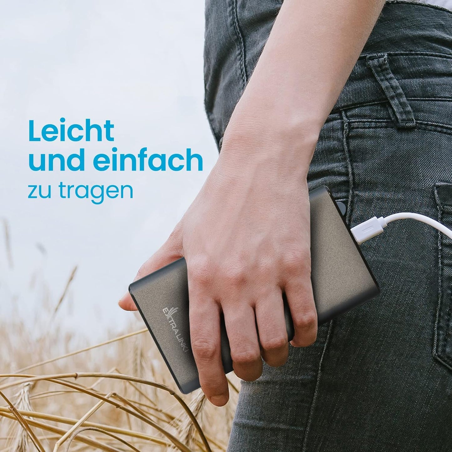 Powerbank mit Schnellladefunktion, 20000mAh/45W/Silber