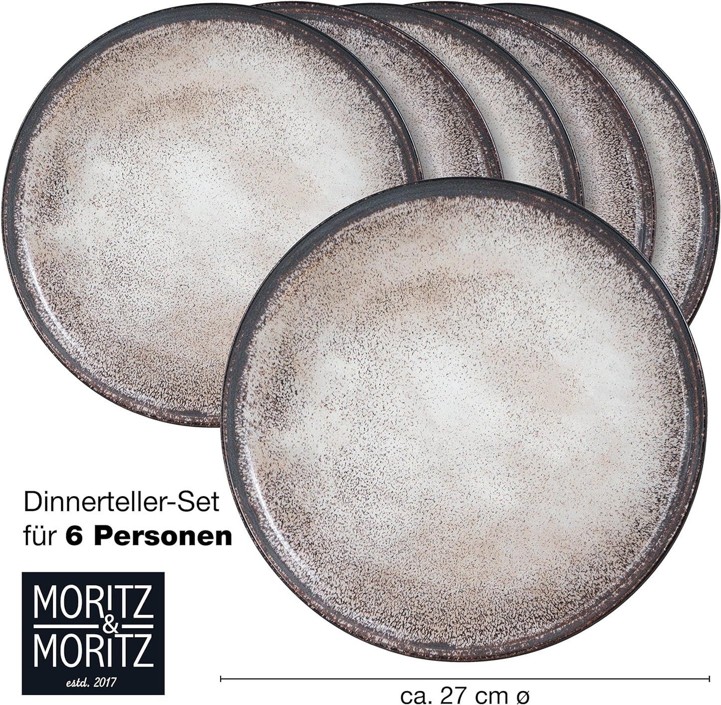 Dinnerteller-Set 2212, 6x Grosse Teller, Beige