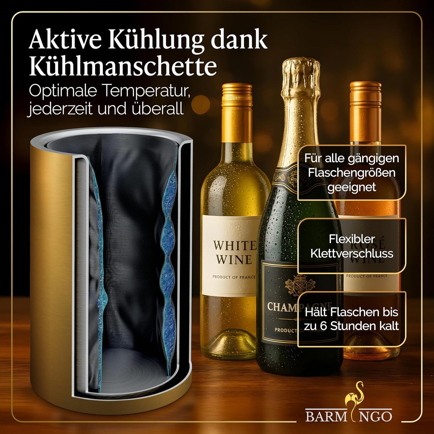 Weinkühler, Gold