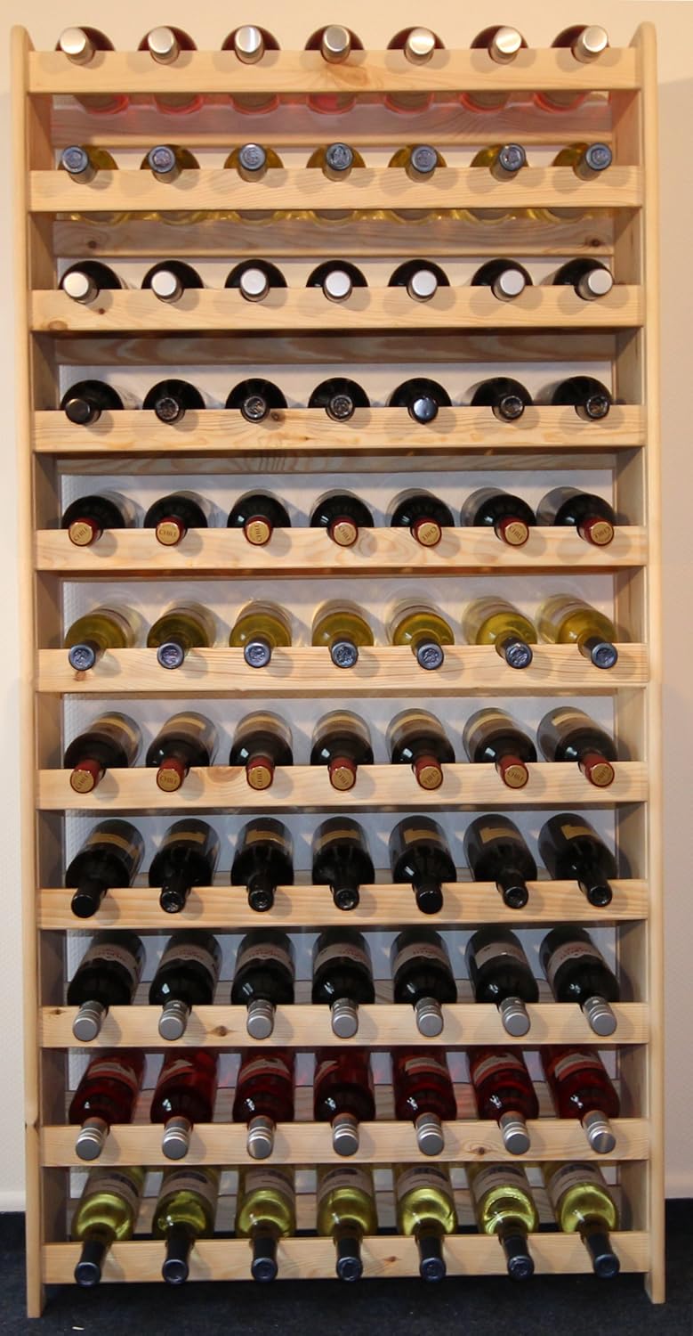 Weinregal Serie RW-3 für 77 Flaschen, RW-3-77, 145 x 72 x 26,5, für 77 Flaschen; Natur